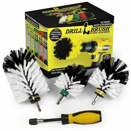 Drill Brush Power Scrubber By Useful Products 5 in W 7 in L Brush, White W-S-JOM-HD-QC-DB